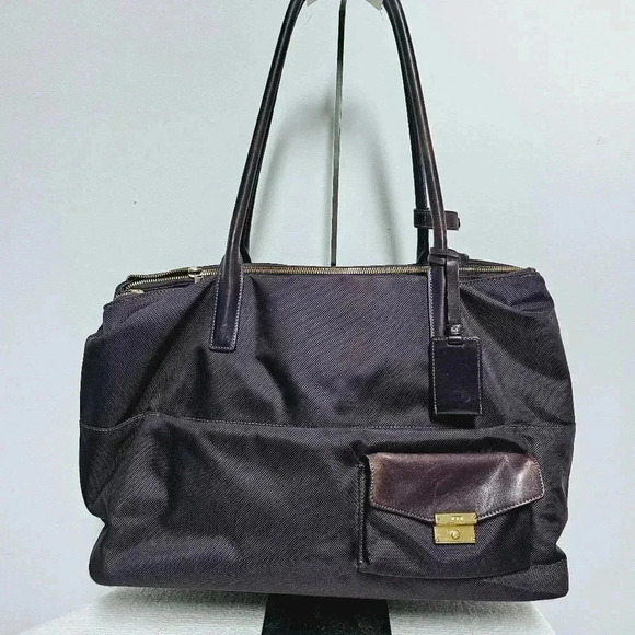 Tumi Hayes Larkin Aubargine triple compartment briefcase travel bag - Picture 10 of 16